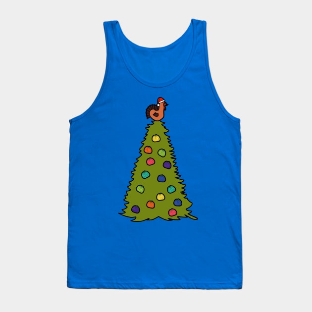 Thanksgiving Celebration Tree with Turkey Topper and Pumpkins Tank Top by ellenhenryart